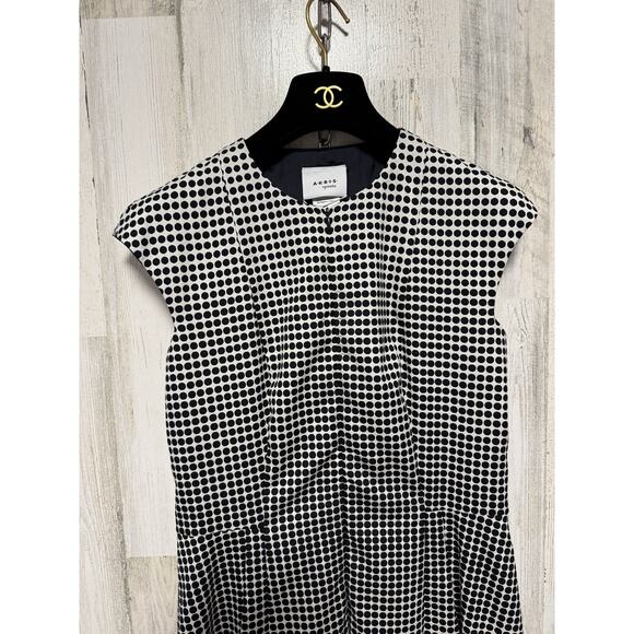 Akris Punto Patterned Sleeveless Midaxi Dress Size 8 Dots Navy NWT $1190 - Picture 8 of 16